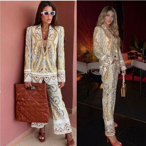 Zara Paisley Linen Suit Set